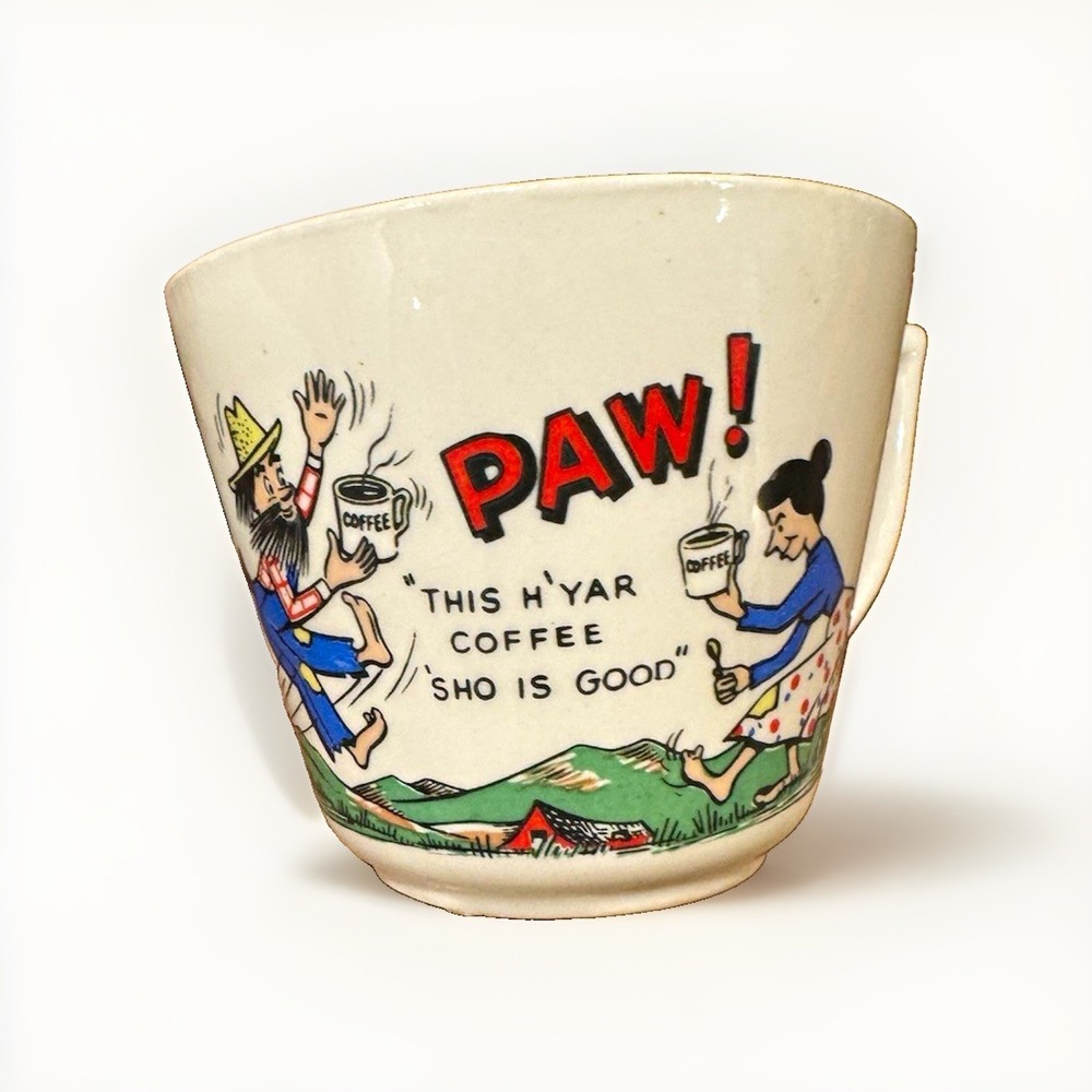 Vintage PAW This H'Yar Coffee Sho Is Good Large Humor Coffee Mug Hillbilly